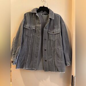 Zara Longline Blue Corduroy Jacket